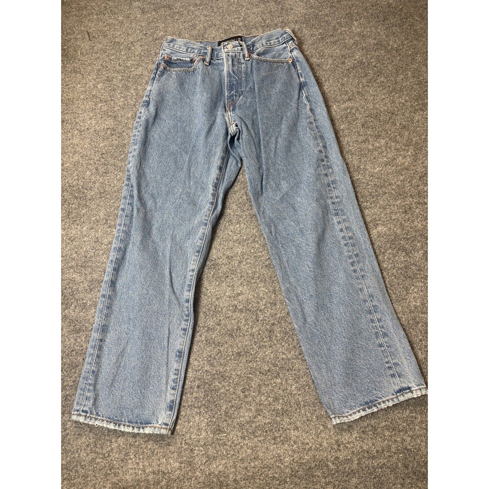 Abercrombie & Fitch Jeans Mens 29x30 Blue Relaxed Straight Distressed Denim
